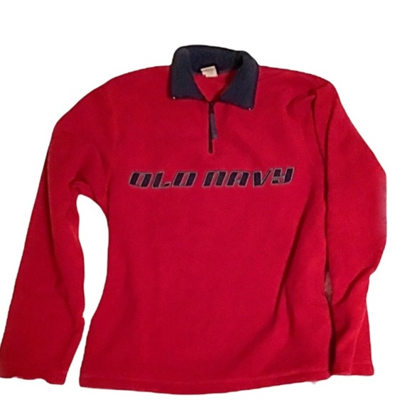 Old Navy Red & Black Men Warm Mock Turleneck Sweatshirt - Picture 1 of 3